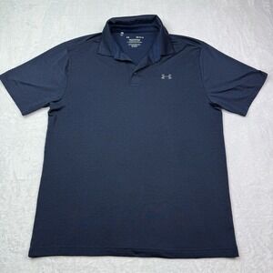 Under‎ Armour Polo Shirt Mens Large Blue Heat Hear Loose